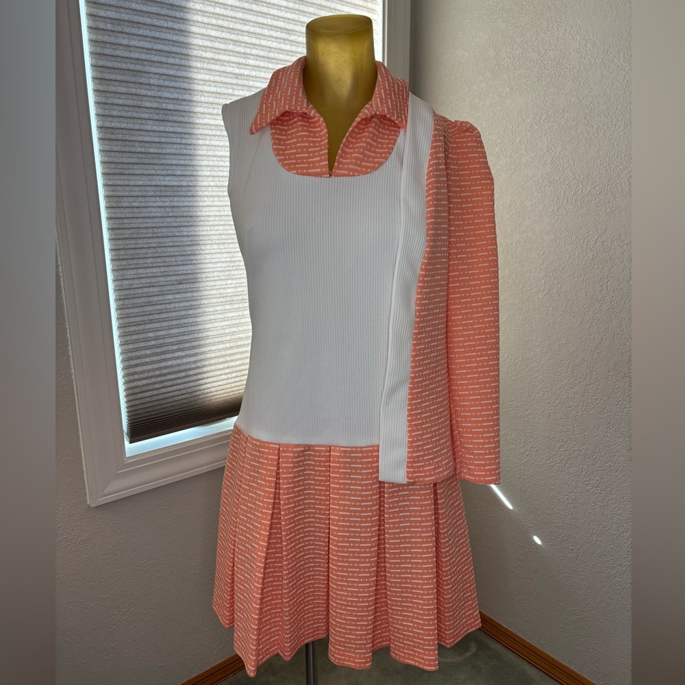 Vintage Pink And White Made IN USA Tennis Dress Set Size Medium